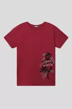 Хлопковая футболка с принтом Benetton