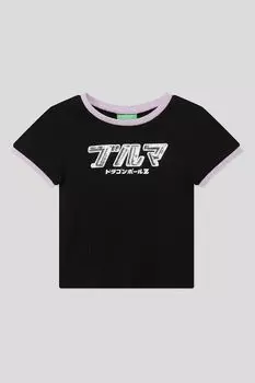 Хлопковая футболка с принтом Benetton