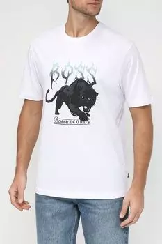 Хлопковая футболка с принтом BOSS