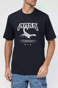Хлопковая футболка с принтом BOSS