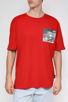 Хлопковая футболка с принтом BOSS