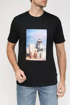 Хлопковая футболка с принтом BOSS