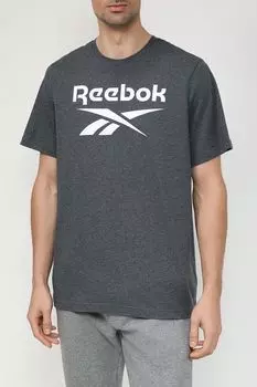Хлопковая футболка с принтом бренда REEBOK