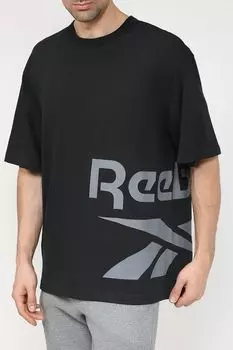 Хлопковая футболка с принтом бренда REEBOK