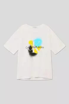 Хлопковая футболка с принтом Calvin Klein Jeans