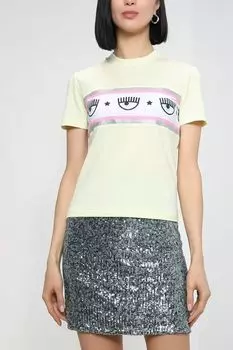 Хлопковая футболка с принтом Chiara Ferragni