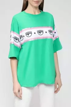 Хлопковая футболка с принтом Chiara Ferragni