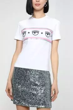 Хлопковая футболка с принтом Chiara Ferragni