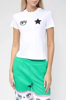 Хлопковая футболка с принтом Chiara Ferragni