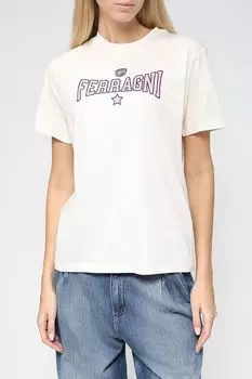 Хлопковая футболка с принтом Chiara Ferragni