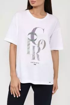 Хлопковая футболка с принтом Cinque