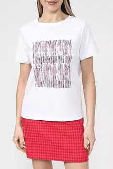 Хлопковая футболка с принтом Comma