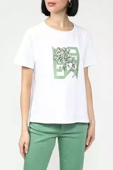 Хлопковая футболка с принтом Emme Marella