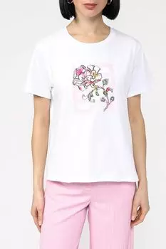 Хлопковая футболка с принтом Emme Marella