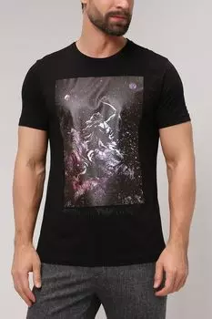 Хлопковая футболка с принтом EMPORIO ARMANI