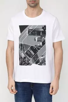 Хлопковая футболка с принтом Esprit Casual