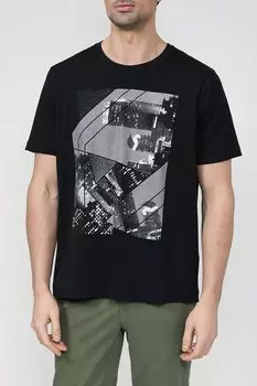 Хлопковая футболка с принтом Esprit Casual