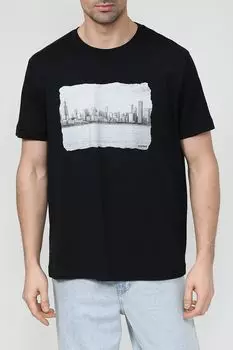 Хлопковая футболка с принтом Esprit Casual