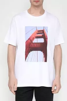 Хлопковая футболка с принтом Esprit Casual