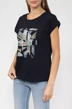 Хлопковая футболка с принтом Esprit Casual