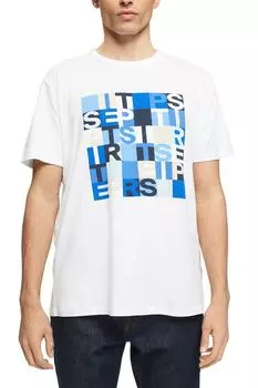 Хлопковая футболка с принтом Esprit Casual