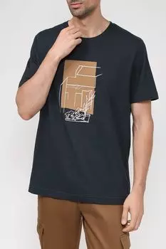 Хлопковая футболка с принтом Esprit Edc