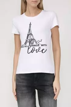 Хлопковая футболка с принтом FRACOMINA