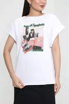 Хлопковая футболка с принтом FRACOMINA