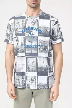 Хлопковая футболка с принтом Guess