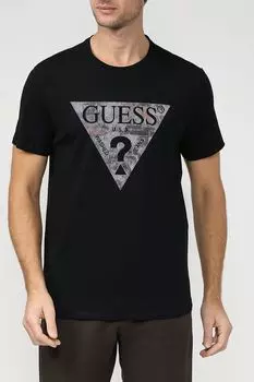 Хлопковая футболка с принтом Guess