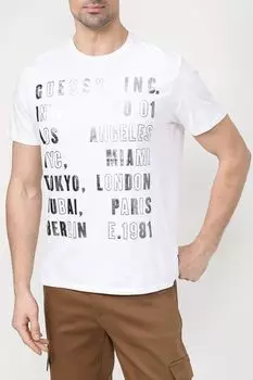 Хлопковая футболка с принтом Guess