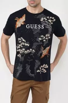 Хлопковая футболка с принтом Guess