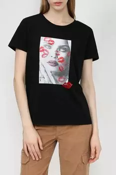 Хлопковая футболка с принтом Guess