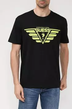 Хлопковая футболка с принтом Guess
