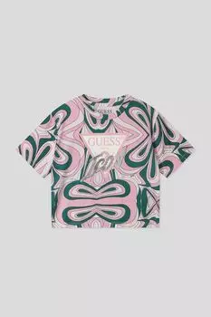 Хлопковая футболка с принтом Guess