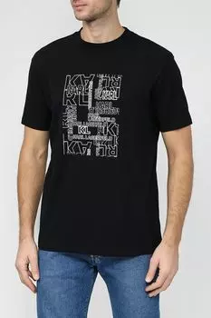 Хлопковая футболка с принтом Karl Lagerfeld