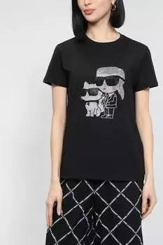 Хлопковая футболка с принтом Karl Lagerfeld