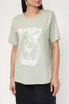 Хлопковая футболка с принтом Loft