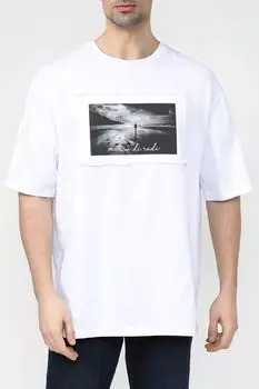 Хлопковая футболка с принтом MARCO DI RADI