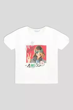 Хлопковая футболка с принтом Mayoral