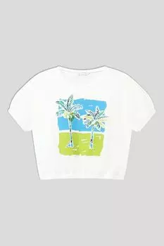 Хлопковая футболка с принтом Mayoral