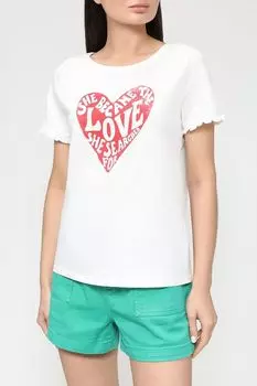 Хлопковая футболка с принтом Naf Naf