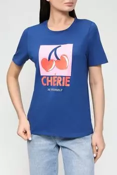 Хлопковая футболка с принтом Naf Naf