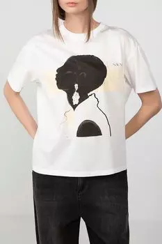 Хлопковая футболка с принтом NAUMI