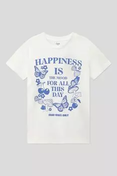 Хлопковая футболка с принтом OVS