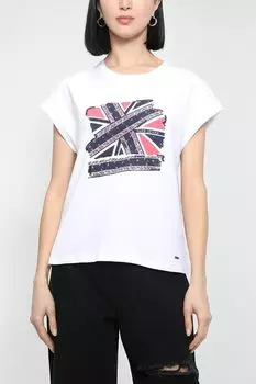 Хлопковая футболка с принтом PEPE JEANS