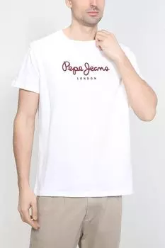 Хлопковая футболка с принтом PEPE JEANS