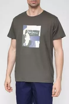 Хлопковая футболка с принтом PEPE JEANS