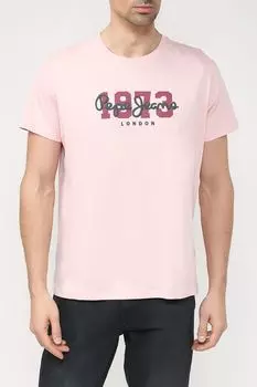 Хлопковая футболка с принтом PEPE JEANS