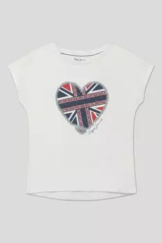 Хлопковая футболка с принтом PEPE JEANS